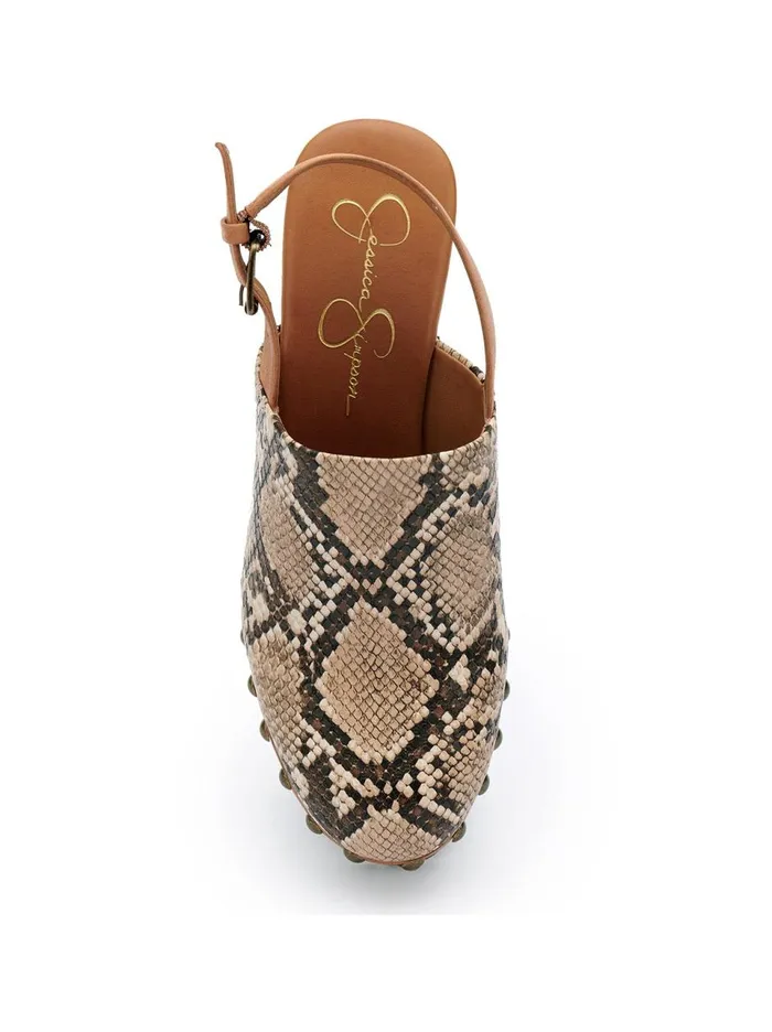 Women Platforms Jessica Simpson Tiarah Platform Clog In Snake Khaki Snake