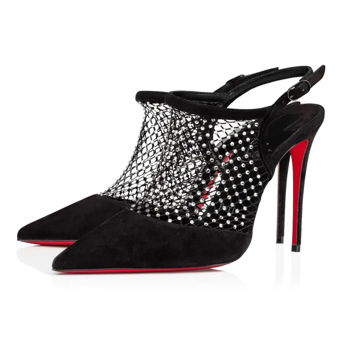 Women Plougesta Pump Strass 100 Mm Pumps 8211 Veau Velours Mesh And Strass 8211 Black Black Christian Louboutin Pumps Women Plougesta Pump Strass 100 Mm Pumps 8211 Veau Velours Mesh And Strass 8211 Black Black Christian Louboutin Pumps