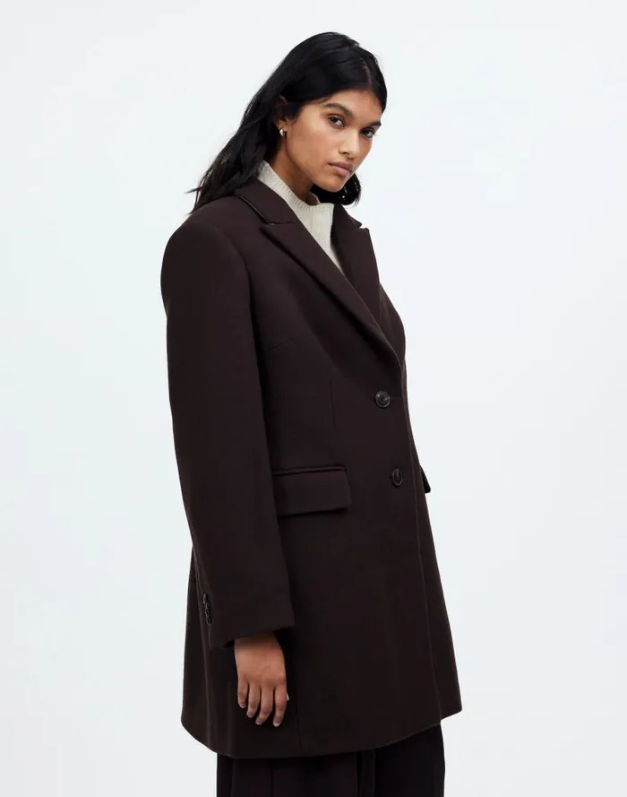 Women Plus Blazer Coat In Insuluxe Fabric Hthr Cold Brew Madewell Coats Jackets