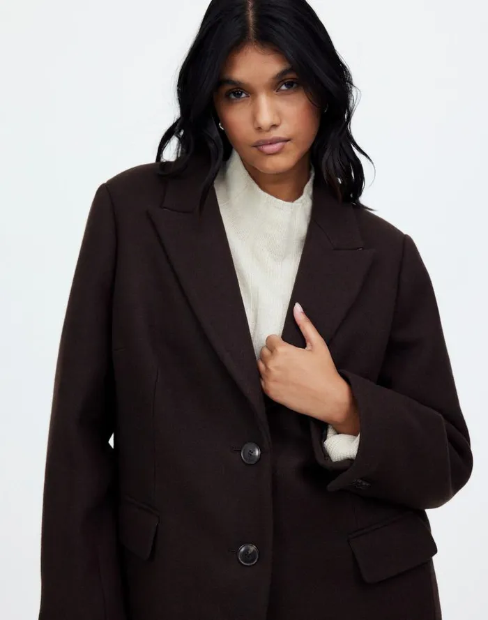 Women Plus Blazer Coat In Insuluxe Fabric Hthr Cold Brew Madewell Coats Jackets