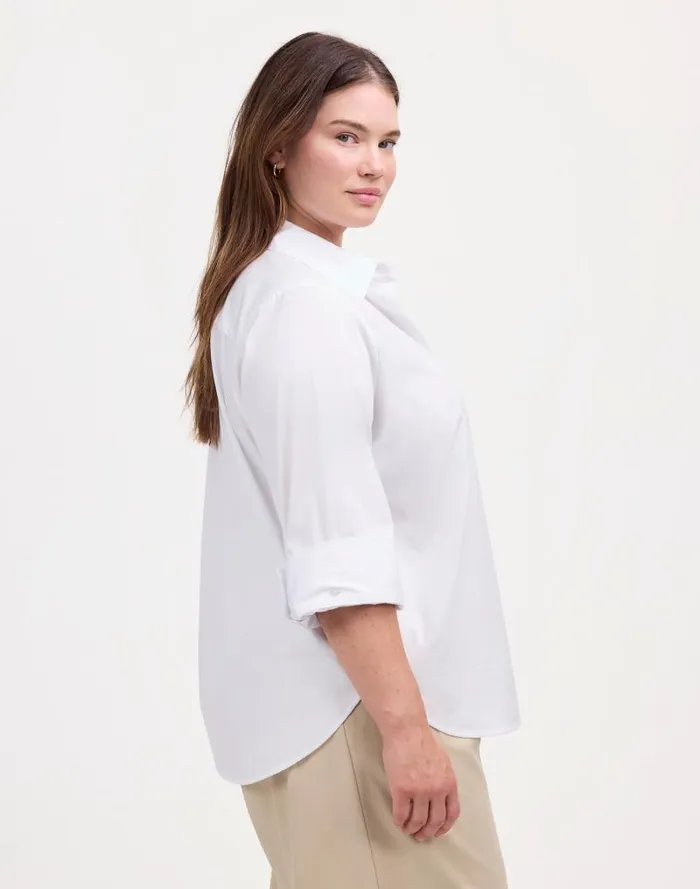 Women Plus Easy YNeck ButtonUp Shirt Eyelet White Madewell Tops and Shirts