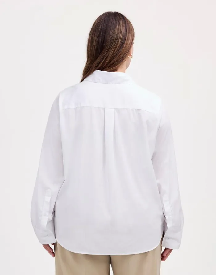 Women Plus Easy YNeck ButtonUp Shirt Eyelet White Madewell Tops and Shirts