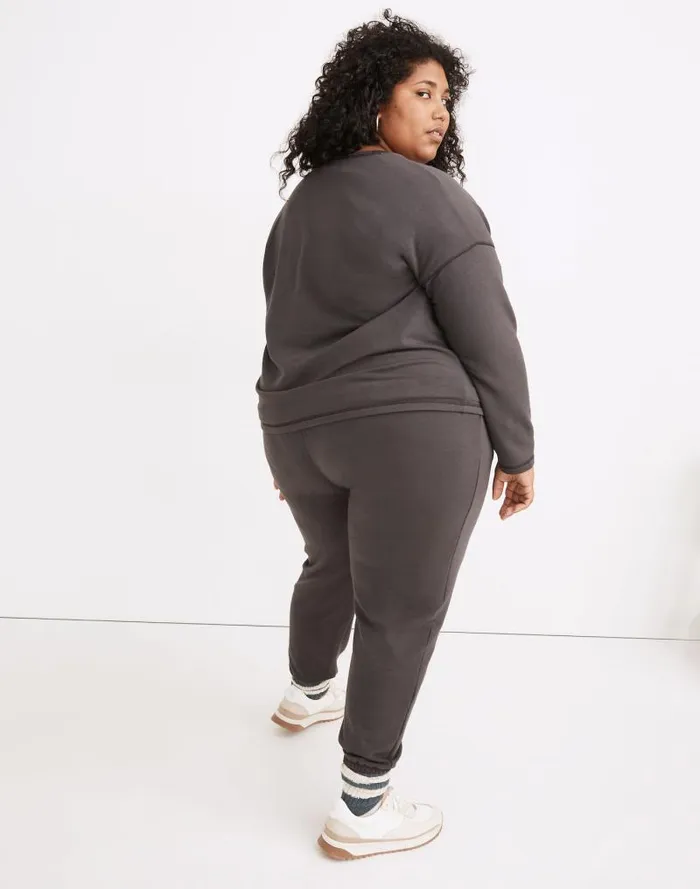 Women Plus MWL Superbrushed Easygoing Sweatshirt Black Coal Madewell Loungewear