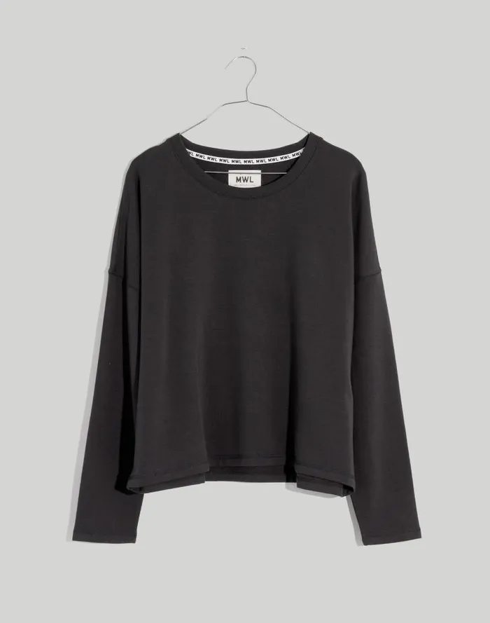 Women Plus MWL Superbrushed Easygoing Sweatshirt Black Coal Madewell Loungewear