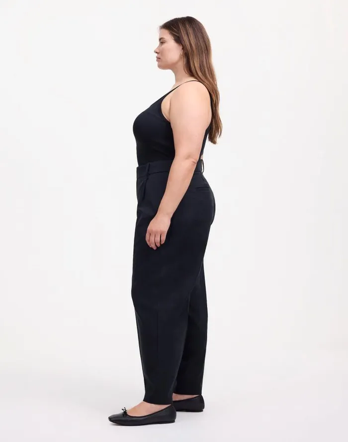 Women Plus Slouchy Straight Pants In Drapey Twill True Black Madewell Pants