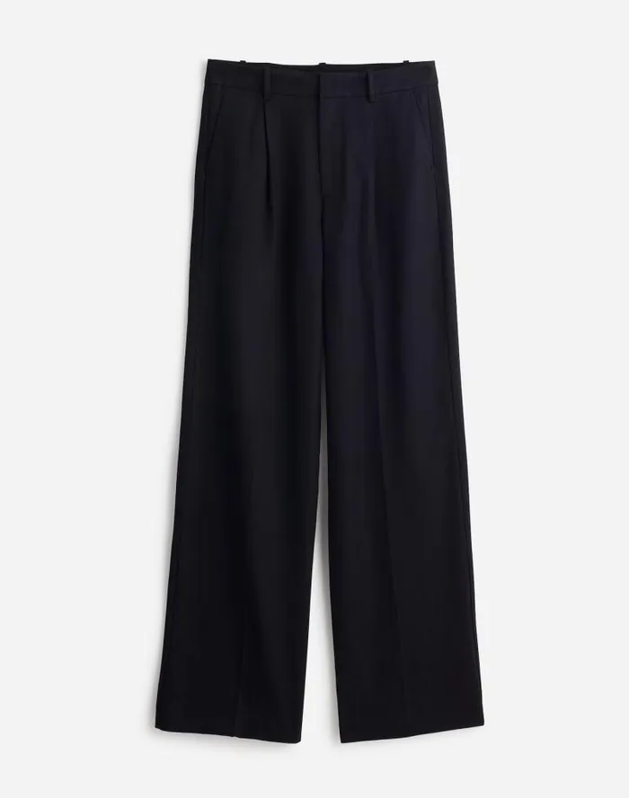 Women Plus Slouchy Straight Pants In Drapey Twill True Black Madewell Pants