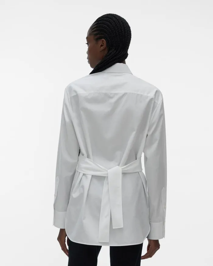 Women Poplin Wrap Shirt White Helmut Lang Tops