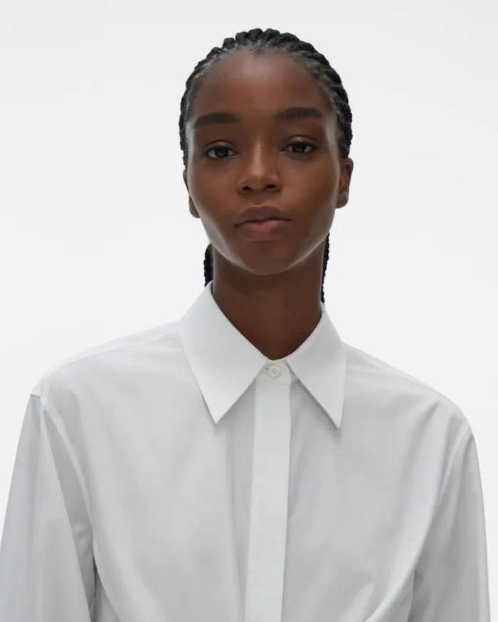 Women Poplin Wrap Shirt White Helmut Lang Tops