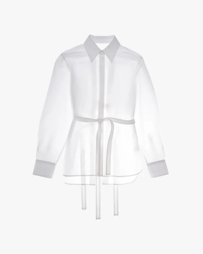 Women Poplin Wrap Shirt White Helmut Lang Tops