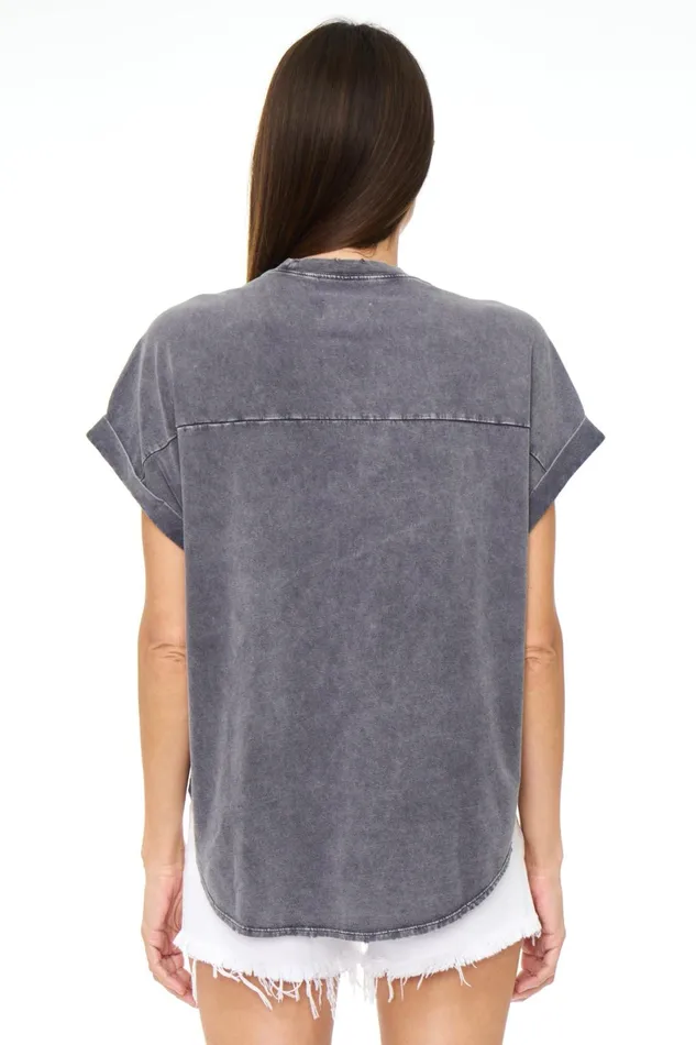 Women Porter Oversized Tunic Tee 8211 Vintage Black Pistola Denim Tees and Tanks