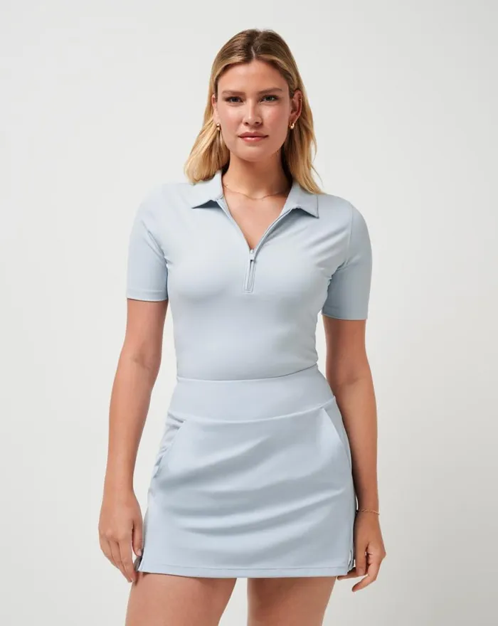 Women PRIVATE LESSON POLO Heather Baby Blue TravisMathew Polos