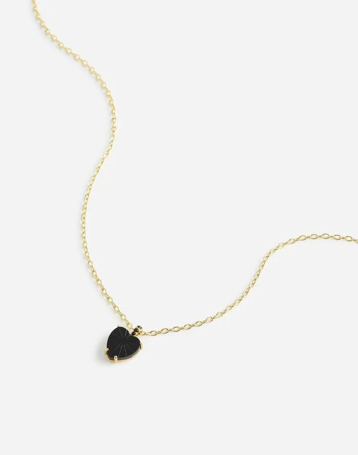 Women Pronged Heart Pendant Necklace Pale Gold Madewell Jewelry