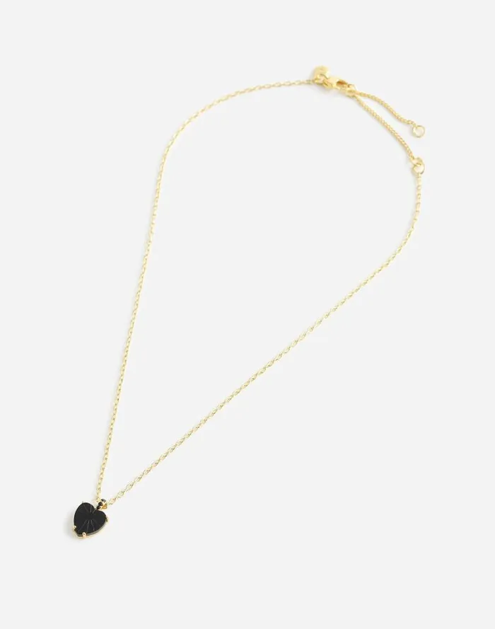 Women Pronged Heart Pendant Necklace Pale Gold Madewell Jewelry