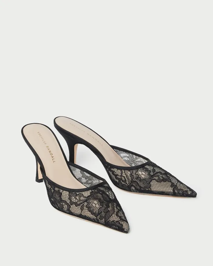 Women Pumps and Mules Loeffler Randall Layla Black Lace Mesh Mule L Pumps L Footwear Women Pumps and Mules Loeffler Randall Layla Black Lace Mesh Mule L Pumps L Footwear