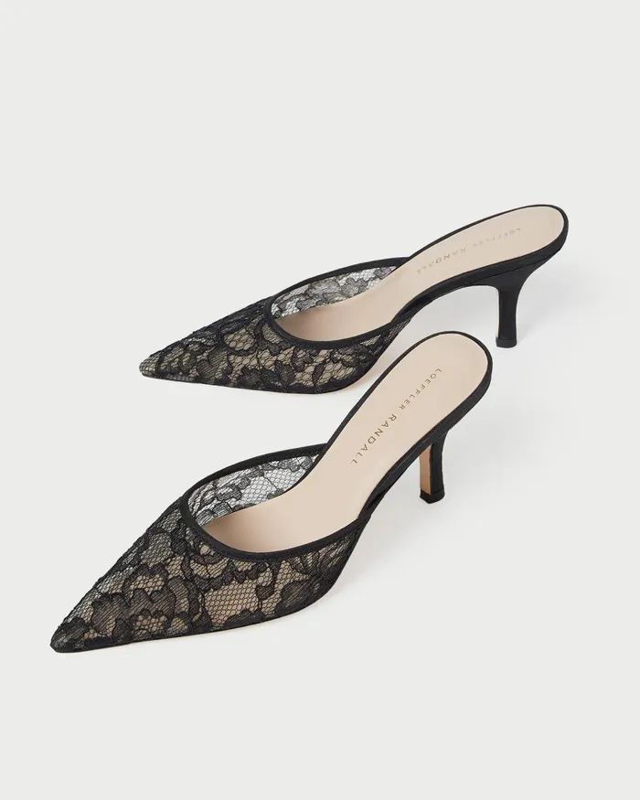 Women Pumps and Mules Loeffler Randall Layla Black Lace Mesh Mule L Pumps L Footwear Women Pumps and Mules Loeffler Randall Layla Black Lace Mesh Mule L Pumps L Footwear