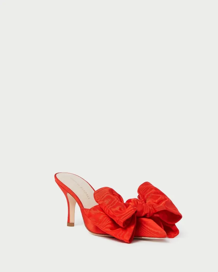 Women Pumps and Mules Loeffler Randall Margot Red Moir Bow Mule L Pumps L Footwear