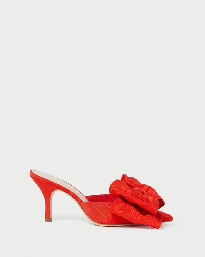 Women Pumps and Mules Loeffler Randall Margot Red Moir Bow Mule L Pumps L Footwear Women Pumps and Mules Loeffler Randall Margot Red Moir Bow Mule L Pumps L Footwear
