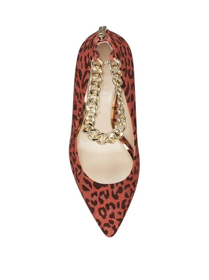 Women Pumps Jessica Simpson Abrellia High Heel In Leopard Orange Leopard