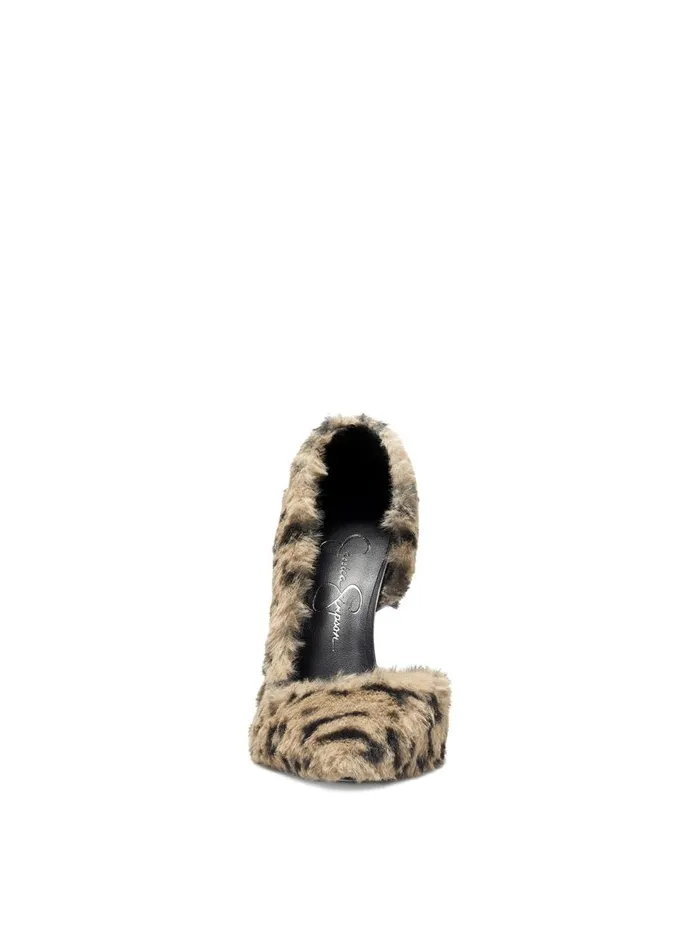 Women Pumps Jessica Simpson Prizma D039Orsay Pump In Fuzzy Leopard Fuzzy Natural Leopard