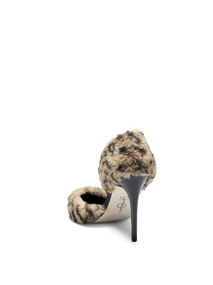 Women Pumps Jessica Simpson Prizma D039Orsay Pump In Fuzzy Leopard Fuzzy Natural Leopard