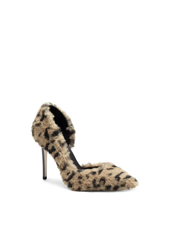 Women Pumps Jessica Simpson Prizma D039Orsay Pump In Fuzzy Leopard Fuzzy Natural Leopard