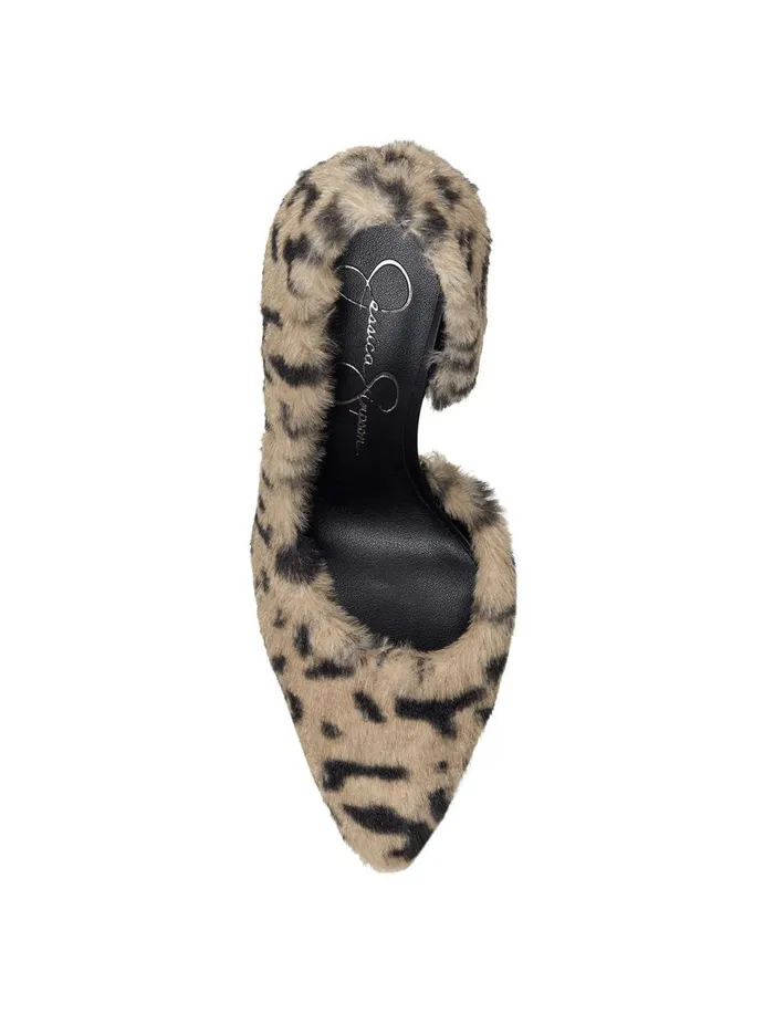 Women Pumps Jessica Simpson Prizma D039Orsay Pump In Fuzzy Leopard Fuzzy Natural Leopard