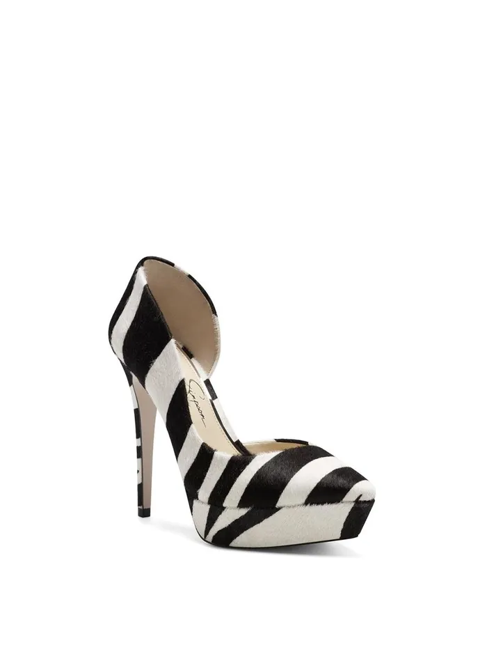 Women Pumps Jessica Simpson Rinah Platform Pump In Black and White Zebra Black And White Zebra