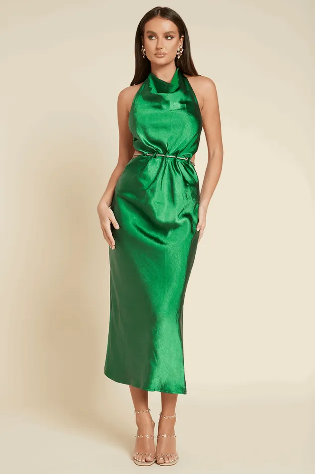 Women Race Day Dresses Runaway The Label AIDA SLIP DRESS Emerald