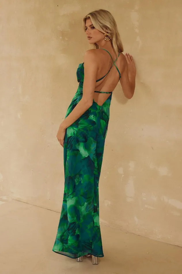 Women Race Day Dresses Runaway The Label BENITO MAXI DRESS Calista Green
