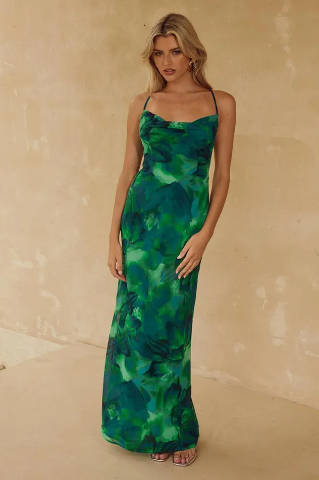 Women Race Day Dresses Runaway The Label BENITO MAXI DRESS Calista Green