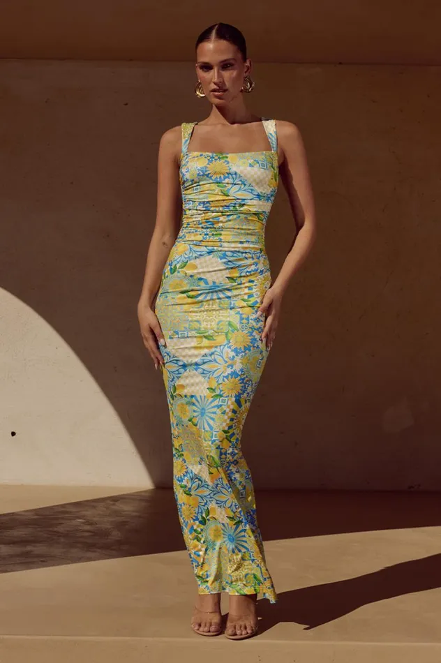 Women Race Day Dresses Runaway The Label VIVIAN MAXI DRESS Anacapri Lemon