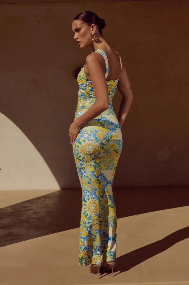 Women Race Day Dresses Runaway The Label VIVIAN MAXI DRESS Anacapri Lemon