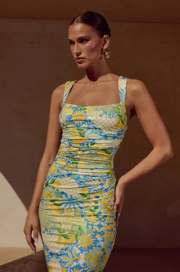 Women Race Day Dresses Runaway The Label VIVIAN MAXI DRESS Anacapri Lemon
