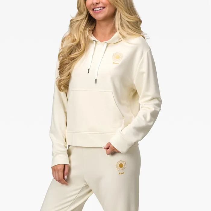 Women Reef Hoodies Sweaters and Jackets Cozy Pullover Hoodie Almond Milk