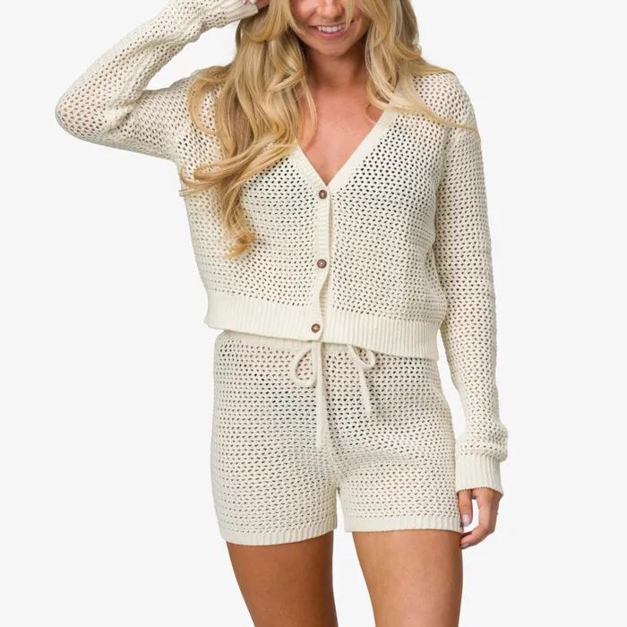 Women Reef Hoodies Sweaters and Jackets Mika Knit Cardigan Marshmallow