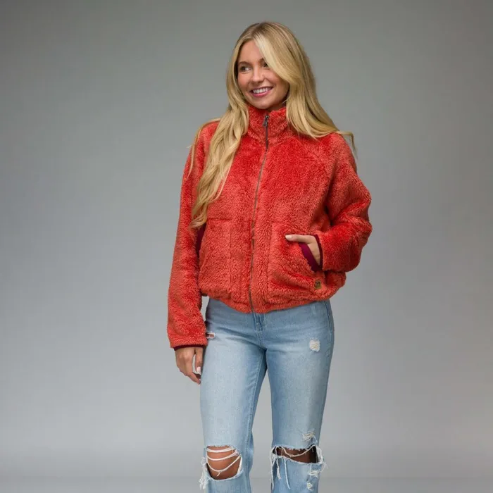 Women Reef Hoodies Sweaters and Jackets Pilot Sherpa Jacket Chili
