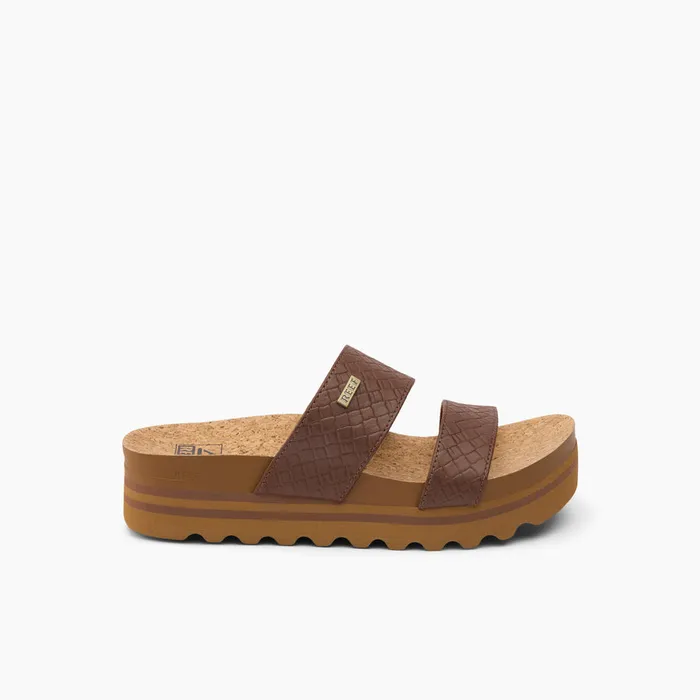 Women Reef Sandals Cushion Vista Hi Chocolate Wicker