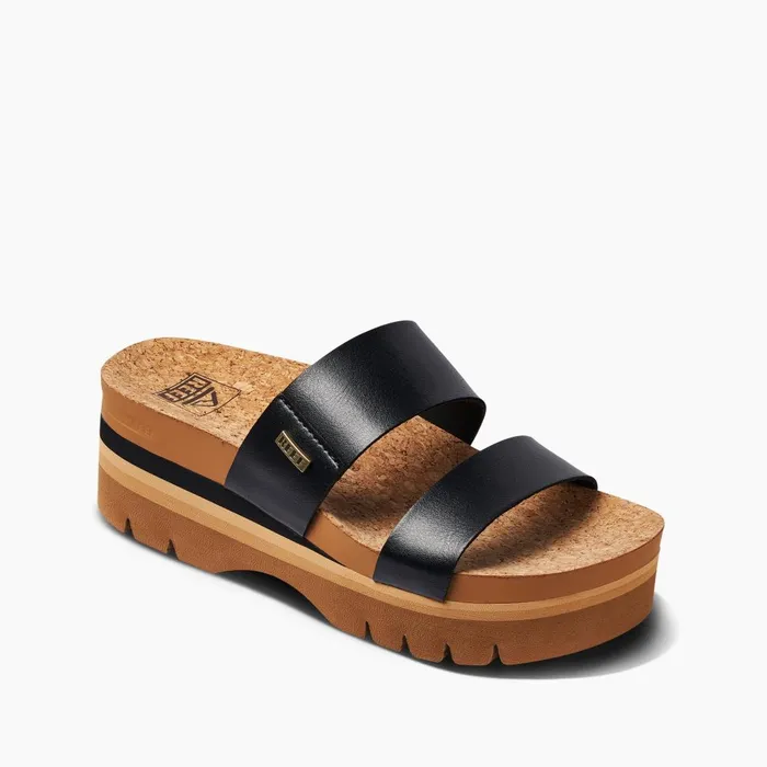 Women Reef Sandals Cushion Vista Higher Black Women Reef Sandals Cushion Vista Higher Black