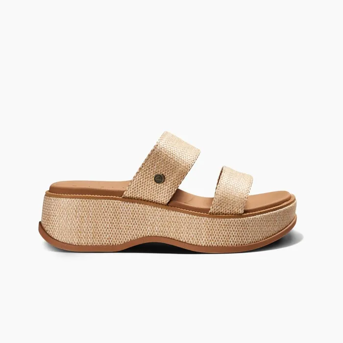 Women Reef Sandals Lofty Lux Hi Tan Raffia