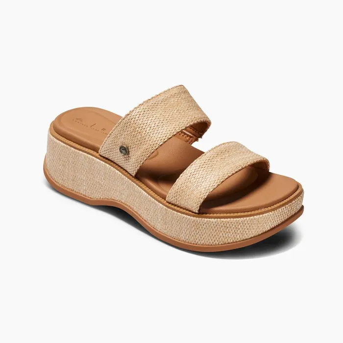 Women Reef Sandals Lofty Lux Hi Tan Raffia Women Reef Sandals Lofty Lux Hi Tan Raffia