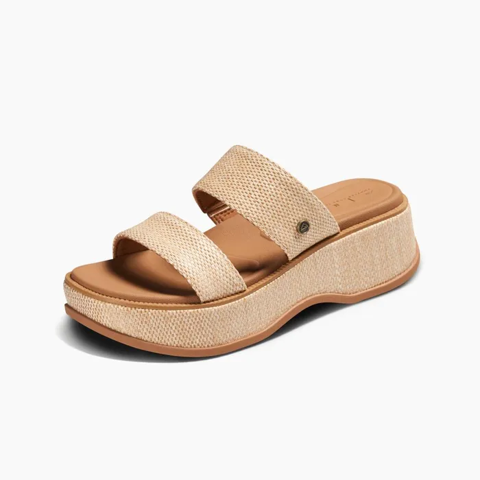 Women Reef Sandals Lofty Lux Hi Tan Raffia Women Reef Sandals Lofty Lux Hi Tan Raffia