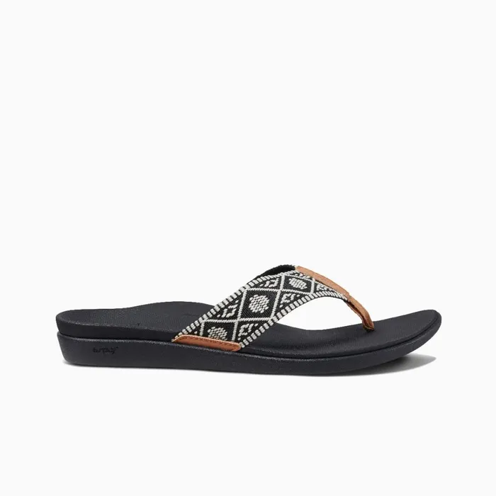 Women Reef Sandals Ortho Woven Blackwhite