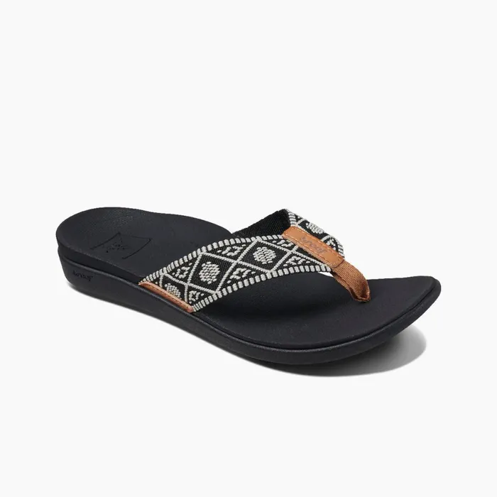 Women Reef Sandals Ortho Woven Blackwhite Women Reef Sandals Ortho Woven Blackwhite