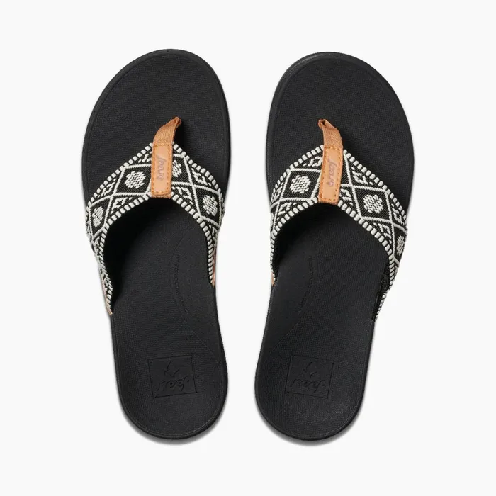 Women Reef Sandals Ortho Woven Blackwhite Women Reef Sandals Ortho Woven Blackwhite