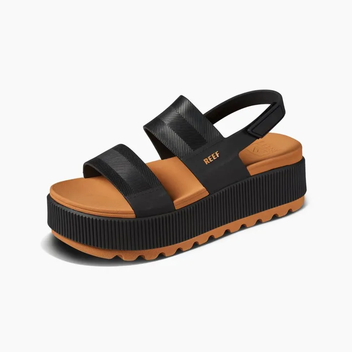 Women Reef Sandals Water Vista Higher Black Cognac Women Reef Sandals Water Vista Higher Black Cognac