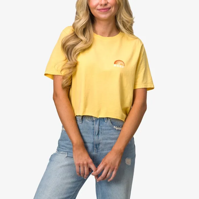 Women Reef TShirts Tanks and Dresses Becca 18034 Crop Tee Cornsilk