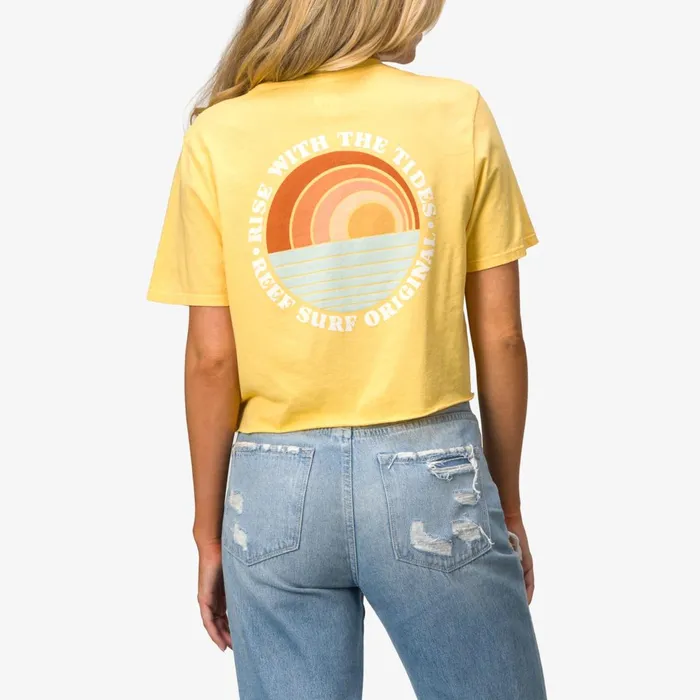 Women Reef TShirts Tanks and Dresses Becca 18034 Crop Tee Cornsilk Women Reef TShirts Tanks and Dresses Becca 18034 Crop Tee Cornsilk
