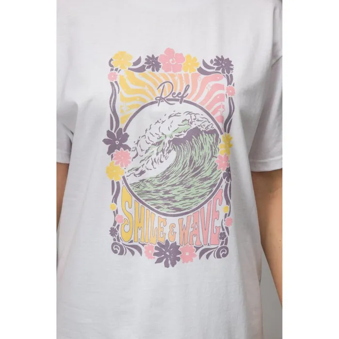 Women Reef TShirts Tanks and Dresses Estella Boyfriend Crew White
