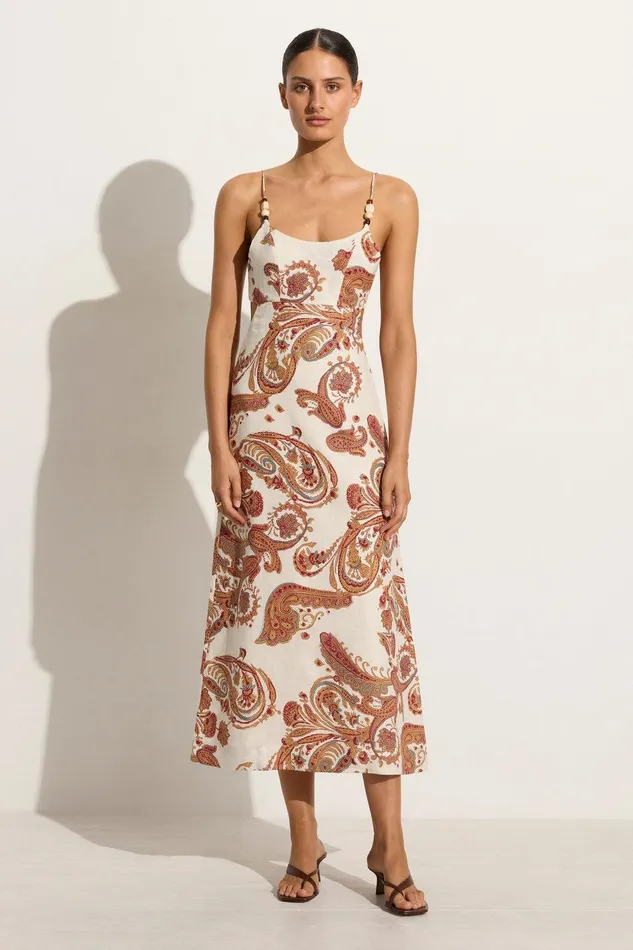 Women Regina Midi Dress Alessia Paisley Faithfull The Brand Dresses