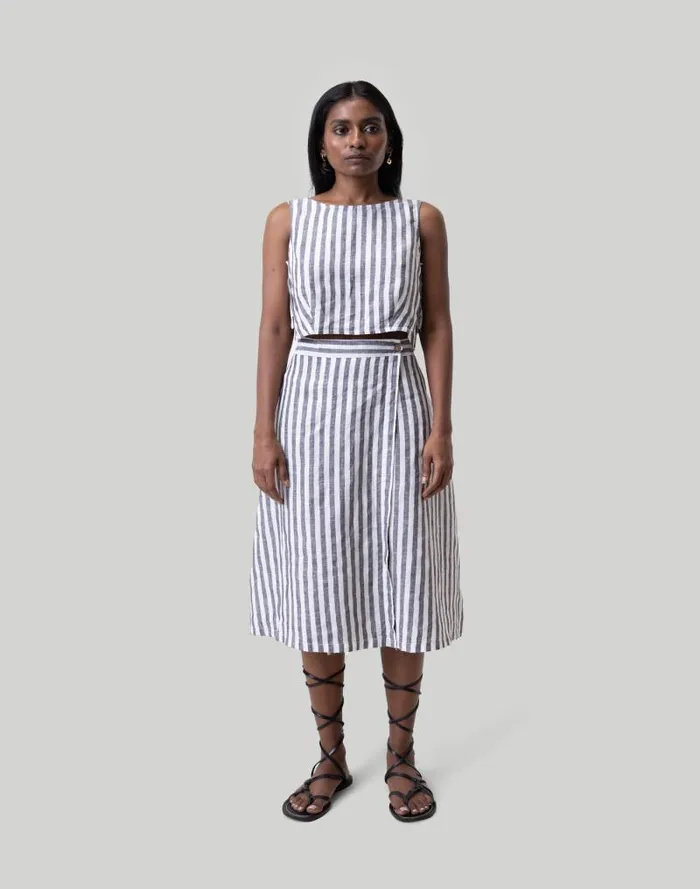 Women Reistor Overlap Midi Skirt White Madewell Skirts
